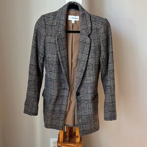 The Drop Women's Plaid Blazer - Black and Gray